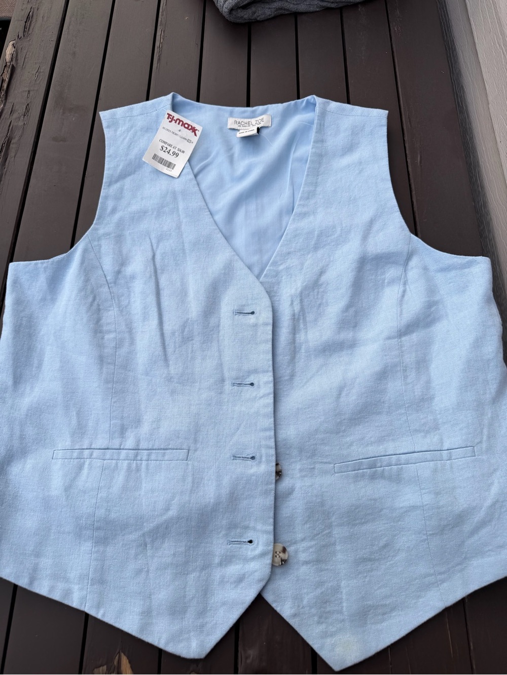 Rachel Zoe Light Blue Linen Vest